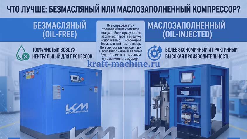Что лучше: безмасляный или маслозаполненный компрессор?